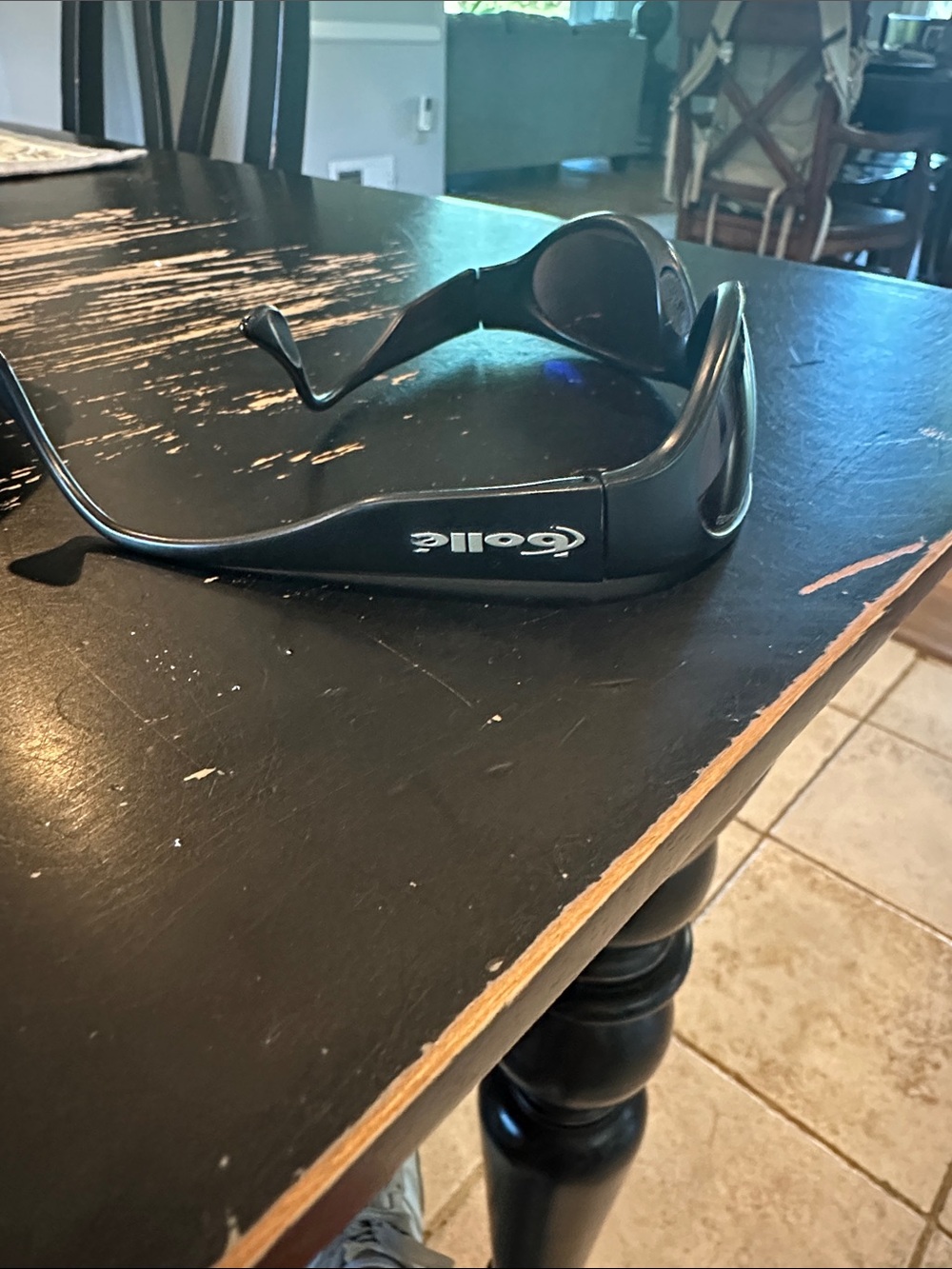 Black Oval Wrap Sunglasses